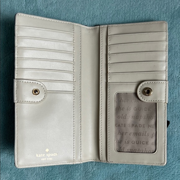 Kate Spade Black Embossed Floral Wallet - Picture 3 of 7